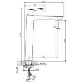 Смеситель для раковины City с высоким изливом оружейная сталь 12311 Golden Fox 