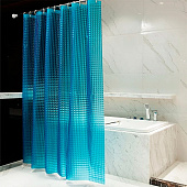 Штора для ванной Лаурель 3D ПВХ 180х180см 12 колец голубой /104244 Zenfort Штора для ванной Лаурель 3D ПВХ 180х180см 12 колец голубой /104244 Zenfort