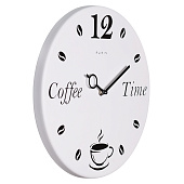Часы настенные Рубин Coffee Time d=32 см металл открытая стрелка белый+чёрный 3235-001 Часы настенные Рубин Coffee Time d=32 см металл открытая стрелка белый+чёрный 3235-001
