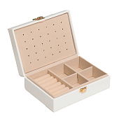  Шкатулка для украшений Матовая гладь. Прямоугольная, 16х11,5х5,5 см, белый, 9743494 