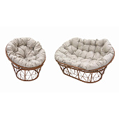  Диван Garden story Мамасан до 180 кг арт.CN4823-MT, ротанг искусственный, (корзина, подушка, подставка), бежевый 