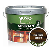 Защит. декор. покрытие HUSKY SIBERIAN ЭКО-ЛАЗУРЬ полуматовый кофейное дерево 9л Защит. декор. покрытие HUSKY SIBERIAN ЭКО-ЛАЗУРЬ полуматовый кофейное дерево 9л