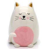  Копилка керамическая Sleepy cat white 