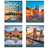 Тетрадь А5 96л скрепка клетка картонная обложка Виды Европы, 96-7917 Тетрадь А5 96л скрепка клетка картонная обложка Виды Европы, 96-7917