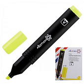  Текстовыделитель Attomex 1-4мм желтый скошенный с клипом плоск.корп.(12/144/864) /5045300/ 