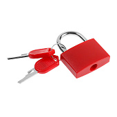  Замок навесной 30х42 мм, красный для чемодана 