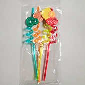 Трубочка из пластика «Фрукты», набор 4 шт., МИКС Трубочка из пластика «Фрукты», набор 4 шт., МИКС