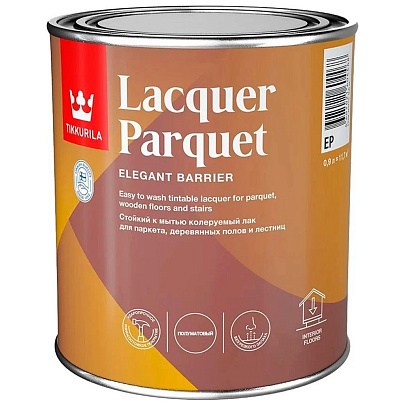 Лак паркетный LACQUER PARQUET EP п/мат 0,9л Лак паркетный LACQUER PARQUET EP п/мат 0,9л