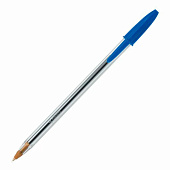  Ручка шариковая BIC Cristal, синяя, корпус прозрачный, узел 1мм, линия 0,4мм, 847898 
