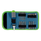 Отвертка реверсивная с набором бит и торцевых головок, 26 шт., CrV, чехол// Сибртех Отвертка реверсивная с набором бит и торцевых головок, 26 шт., CrV, чехол// Сибртех