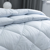 Одеяло 172х205 стеганое Home Holidays с окантовкой Белый с голубой полоской Одеяло 172х205 стеганое Home Holidays с окантовкой Белый с голубой полоской