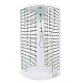  Душевая кабина 90x90x210 1/4 круга низкий поддон стекло 4мм белый кирпич ST5020 ODA 