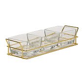 Менажница Magistro «Званый прием», 250 мл, 31х9х6 см, стекло, золотая 7571917 Менажница Magistro «Званый прием», 250 мл, 31х9х6 см, стекло, золотая 7571917