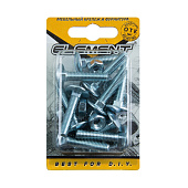 Болт мебельный DIN 603 6x30 с гайкой белый цинк 10 шт Болт мебельный DIN 603 6x30 с гайкой белый цинк 10 шт