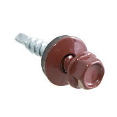  Саморезы кровельные с буром 4,8х28 тем.красные (150 шт) 