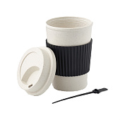 Стакан для кофе с крышкой WeatFiber, 350 мл, 8,8х14 см, белый/черный 10747646