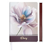Ежедневник А5, 136 л, deVENTE Greta, бежево-брусничный с цветком, белая бумага с брусничным срезом, искусственная кожа, 2234597 Ежедневник А5, 136 л, deVENTE Greta, бежево-брусничный с цветком, белая бумага с брусничным срезом, искусственная кожа, 2234597