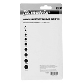  Набор ключей имбусовых HEX, 2,0–12 мм, CrV, 9шт, короткие, оксидированные, Matrix 