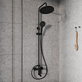 Смеситель для ванны с верхним душем Rora черный матовый RORBL4FM06 Milardo Смеситель для ванны с верхним душем Rora черный матовый RORBL4FM06 Milardo