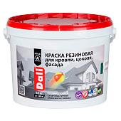  "DALI" краска резиновая для кровли, цоколя, фасада, чёрный - 12 кг 