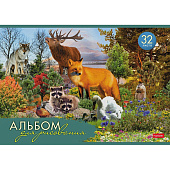  Альбом для рисования А4 32л, скрепка, Давай дружить, 32А4В 