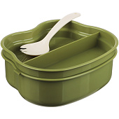 Ланчбокс квадратный, тарелка, ложка-вилка 16,5х12 см "Зайчата" 829-143 Ланчбокс квадратный, тарелка, ложка-вилка 16,5х12 см "Зайчата" 829-143