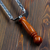  Двойной вилка-шампур с деревянной ручкой, 60см   4455183 