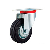  Опора колесная повор.на площ.125мм сталь/резин (черный 1 шт)(100кг) 