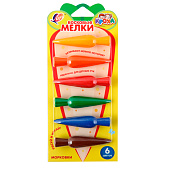 Карандаши восковые 6 цветов Кроха, фигурные морковки, 34с 2255-08 Карандаши восковые 6 цветов Кроха, фигурные морковки, 34с 2255-08