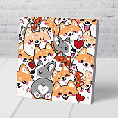 Картина по номерам для детей «Корги» 7370539 Картина по номерам для детей «Корги» 7370539