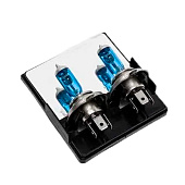  Автолампа H4 P43t 12V 100/90W 1500/900Лм +30% XENON WHITE SKYWAY СПУТНИК 4600К пл кейс комп.2шт 