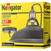 Светильник подвесной 60Вт Е27 Черный/бронза NIL-WF01-008-E27 /Navigator Светильник подвесной 60Вт Е27 Черный/бронза NIL-WF01-008-E27 /Navigator