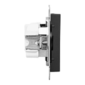  Розетка встраиваемая без заземления, цвет черный,  EKF Эпика 