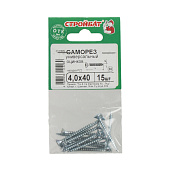 Саморезы универсальные оцинкованные ШУц 4,0х40мм, потайная голова, 15шт Саморезы универсальные оцинкованные ШУц 4,0х40мм, потайная голова, 15шт