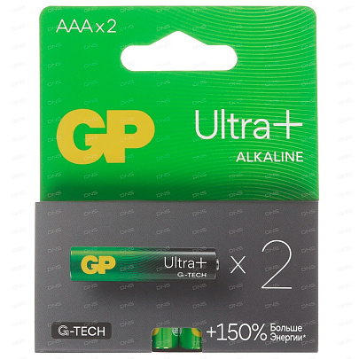  Батарейка AAA G-tech Alkaline LR03, 2шт, GP ULTRA 
