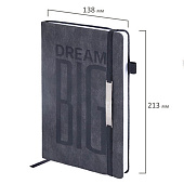  Ежедневник недатированный А5 138х213мм BRAUBERG BeStyle резинка, держатель, 160л, графитовый, 116215 