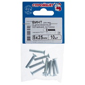 Винт оцинк.пот. DIN 965 М 5х25 (10шт) Винт оцинк.пот. DIN 965 М 5х25 (10шт)