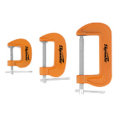 Струбцины G-образные, набор 3шт, 25-50-75мм, Sparta Струбцины G-образные, набор 3шт, 25-50-75мм, Sparta