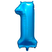 Шар воздушный фольгированный Цифра 1 81см синий Шар воздушный фольгированный Цифра 1 81см синий