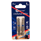 Биты стальные PH2 50мм, хвостовик Е1/4, 2шт Profi CUTOP