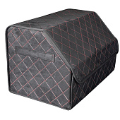 Бокс-органайзер в багажник SKYWAY EXPENSIV 49х30х30см Алькантара Черный, строчка красная Бокс-органайзер в багажник SKYWAY EXPENSIV 49х30х30см Алькантара Черный, строчка красная