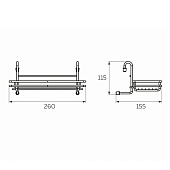 Полка одинарная разборная малая, хром MX-414 Полка одинарная разборная малая, хром MX-414