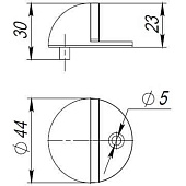 Упор дверной напольный DFIX/F50 (DS PF-50) BL-24 черный Упор дверной напольный DFIX/F50 (DS PF-50) BL-24 черный