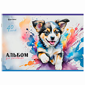  Альбом д/рис. А4 40л., скоба, обложка картон, BRAUBERG, 203х288мм, МИКС-1, 107114 