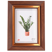  Фоторамка 10х15 пластик Вайолетт коричневая с золотой полосой 15х144х194 10705071 