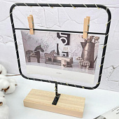  Фоторамка с прищепкой для фото и светодиодами «Square loft» 