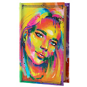  Сейф-книга Портрет девушки. Пятна краски, 21х13х5 см, дерево кожзам, тиснение, 9932514 