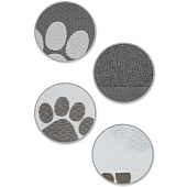 Набор кухонных полотенец (рогожка) 30х45 Следы 2шт серо-белый HM2303-1 Набор кухонных полотенец (рогожка) 30х45 Следы 2шт серо-белый HM2303-1