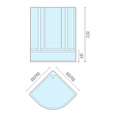 Душевая кабина 90х90х215 1/4 круга глубокий поддон стекло 4мм матовое 8401 Р ODA Душевая кабина 90х90х215 1/4 круга глубокий поддон стекло 4мм матовое 8401 Р ODA