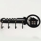 Ключница дерево "Ключ от дома" чёрный, зеркальный 4,5х40,5х14,5 см 9923272 Ключница дерево "Ключ от дома" чёрный, зеркальный 4,5х40,5х14,5 см 9923272